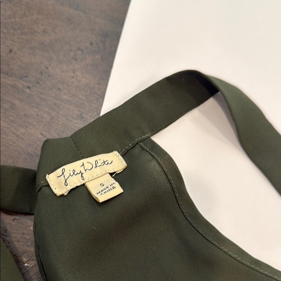 Lily White Small Green Halter Backless Sleeveless Tank Top - Picture 4 of 9